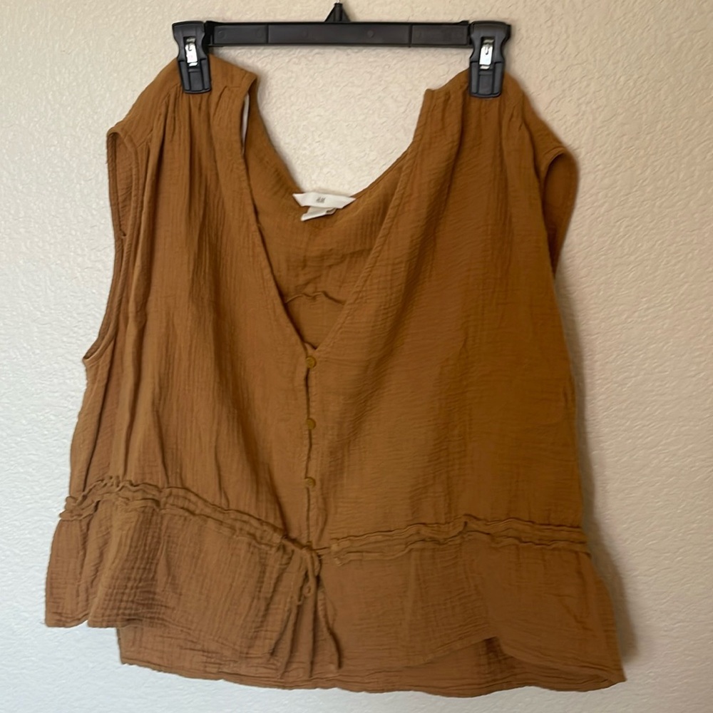 h&m cotton peplum tank - size xl